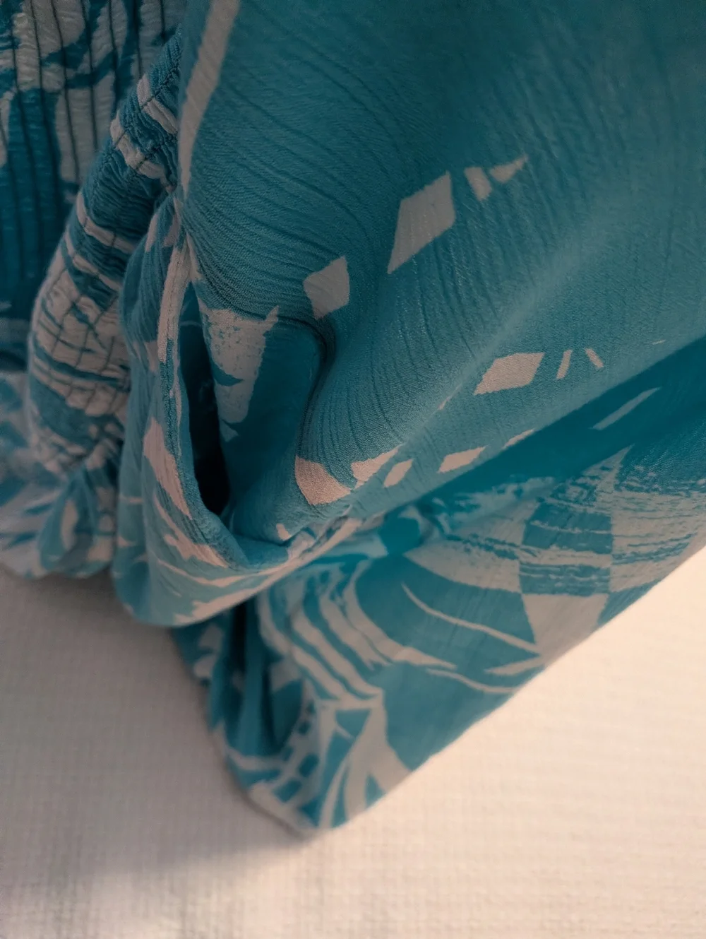 torrid Aqua and White Strapless Palm-Print Jumpsuit - Picture 9 of 9